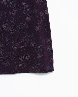 Flower Stitch Fleece Maxi Skirt