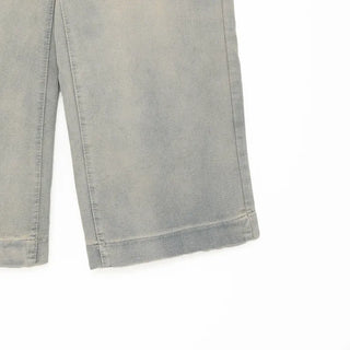 Washed denim pants