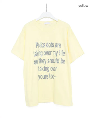 Dot lettering print short-sleeved T-shirt