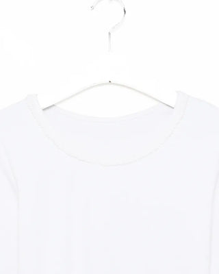 Lace neck long-sleeve T-shirt