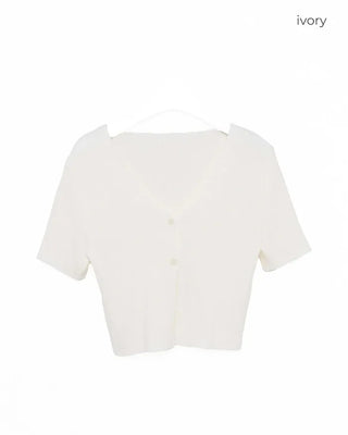 Two-button cropped cardigan