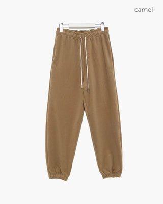 Waist string fleece pants