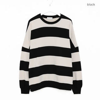 Bordered two-tone long-sleeve T-shirt