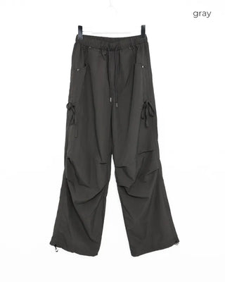Side Shirring Ribbon Cargo Pants
