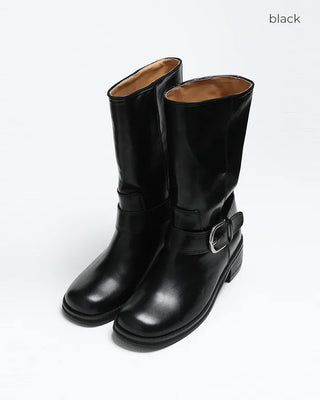 One-strap mid-calf boots