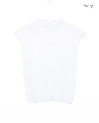 French Shoulder Stand Neck Rayon Top