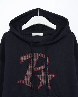 R Star Check Patch Hoodie