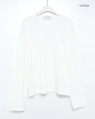 (Unisex) Semi-Cropped Waffle Long Sleeve Cut and Sewn
