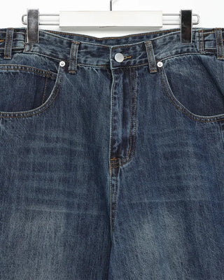 (Unisex) Washed Balloon Denim Pants