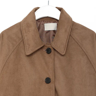Suede mid-length coat
