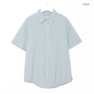Unisex striped short-sleeved shirt