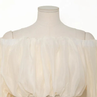 Chiffon off-shoulder blouse