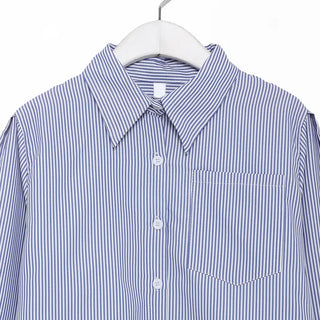 Striped two-tone cropped shirt