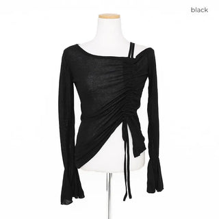 Asymmetrical Shirring T-Shirt
