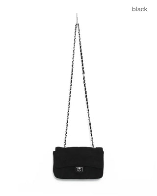 Square chain suede bag