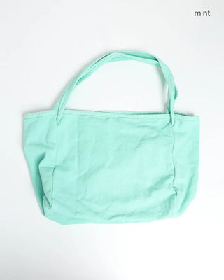 Color-washed denim square tote bag