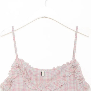 Checked tiered mini dress