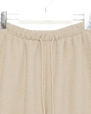 Fleece wide-leg pants with elastic waistband