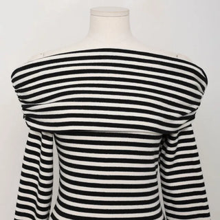 Striped off-shoulder knit