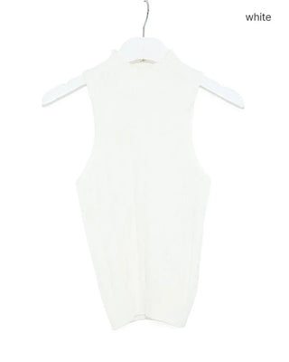 Cable Mock Neck Sleeveless Knit