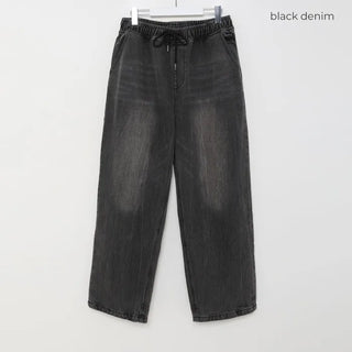 (Unisex) Banding Washed Denim Pants