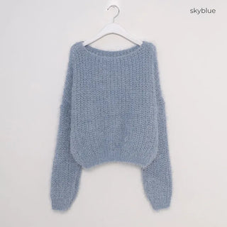 Fluffy Boat Neck Knit