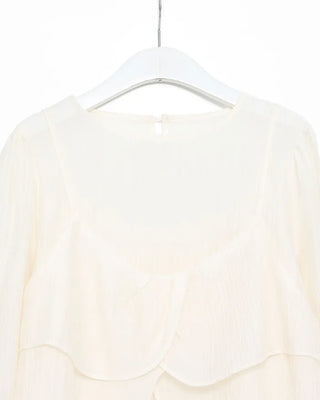 Shirred Sheer Bustier & Blouse Set
