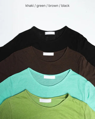 Wool Tencel Slim Short Sleeve T-Shirt
