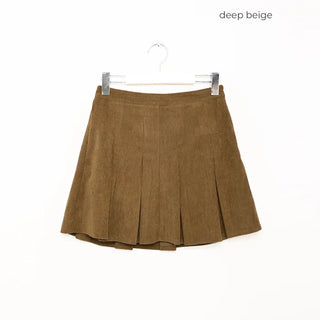Corduroy pleated mini skirt