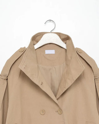 High-neck short trench coat