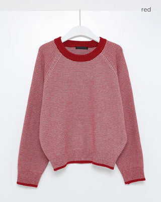 Striped round neck knit