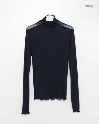 See-through layered long-sleeve T-shirt