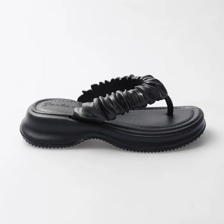 Frilled platform sandals