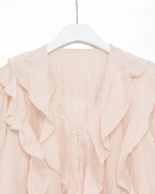 Ruffled V-neck blouse