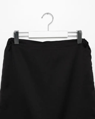 Lace hem satin midi skirt