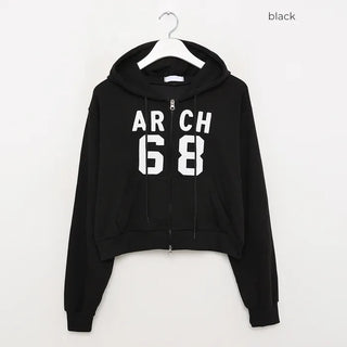 68 Patch Cropped Hoodie