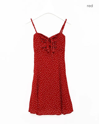 Flower Gathered Mini Camisole Dress