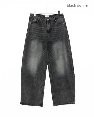 Wide denim pants