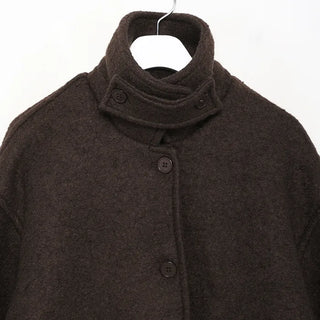 High-neck collar half coat
