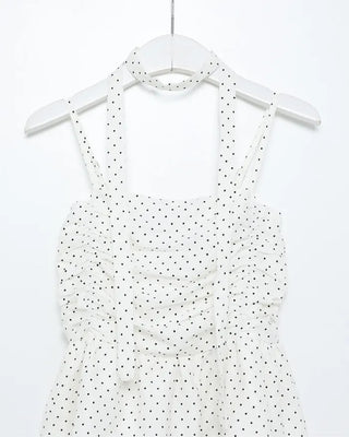 Scarf set with polka dot design sleeveless top