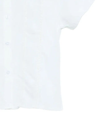 Lace-detail short-sleeved blouse