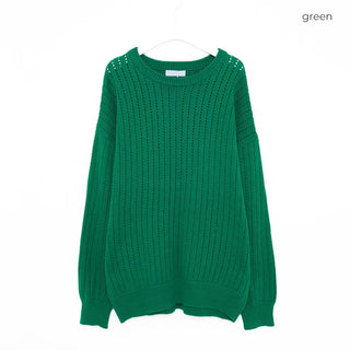 Round neck perforated knit