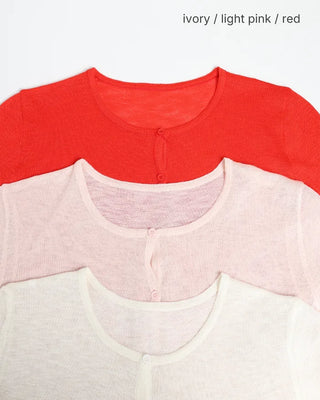 Cut-off hem viscose summer cardigan