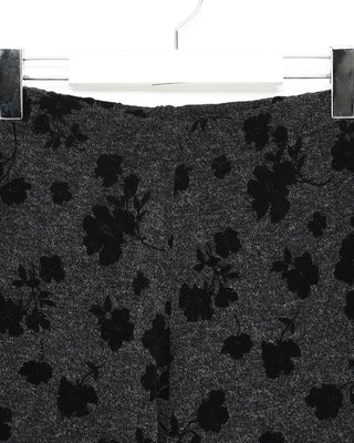 Flower Pattern Slim Fit Knit Bootcut Pants
