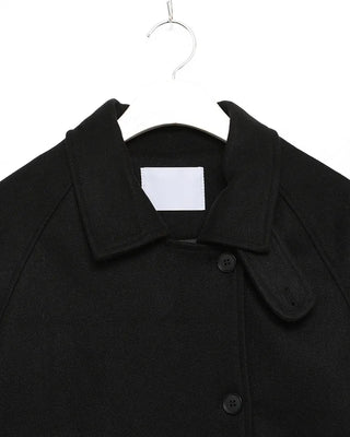 High-neck button-up half coat