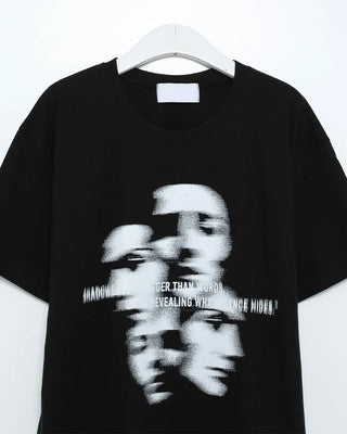 Face graphic short-sleeved T-shirt