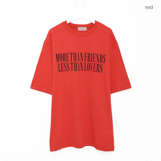 Simple color lettering short-sleeved T-shirt