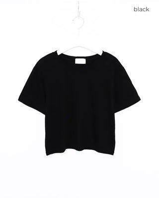 Round Simple Crop Short Sleeve T-Shirt