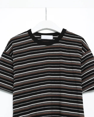 Multi-striped short-sleeved T-shirt