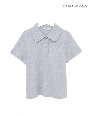 Round collar polo neck short-sleeved T-shirt